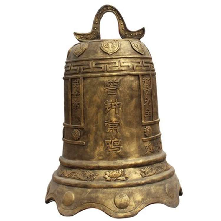 仿铜玻璃钢古铜雕塑 廉政厅校园摆件 警钟长鸣 铜铸造