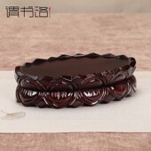 实木观音菩萨财神佛像莲花底座加高垫高供奉供佛家用实木椭圆托架