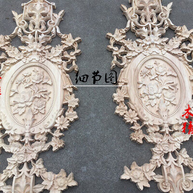 现货速发实木贴花 欧式装饰贴花 门花 镜花 木雕花 花片 家俱贴花