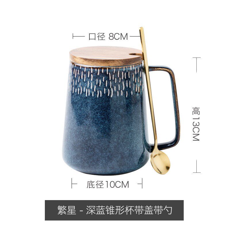 现货速发欧式大容量陶瓷水杯家用情侣马克杯大号复古咖啡杯大肚杯
