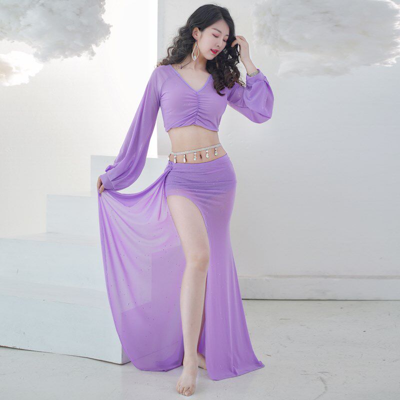 现货速发肚皮舞2024春款练功服性感宫廷裙套装东方舞表演出服团服