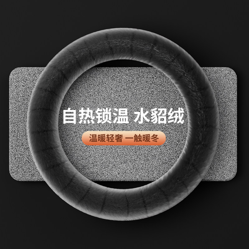 汽车方向盘套冬季水貂绒防r滑保暖毛绒把套保护套奔驰大众2025新