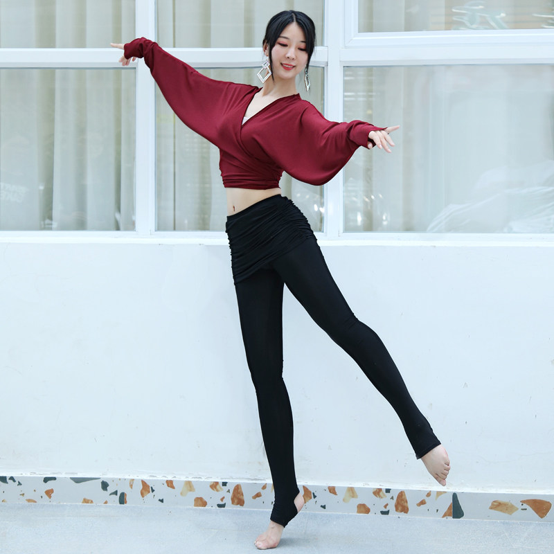 现货速发肚皮舞东方舞2024舞蹈服上衣秋冬新款练功服瑜伽遮肚外套