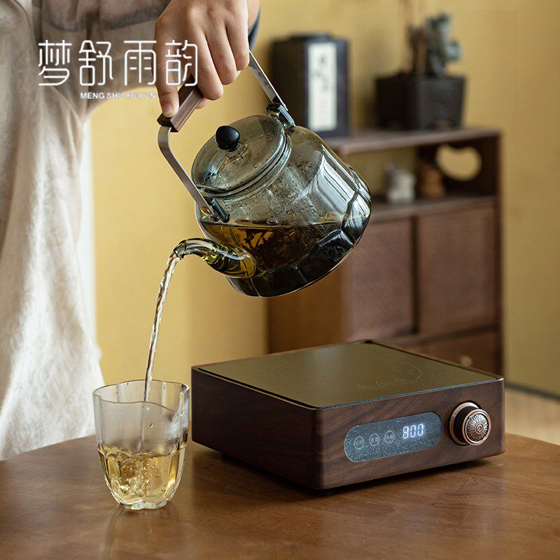 现货胡桃木电陶炉煮茶壶煮茶器茶具玻璃耐高温烧水壶泡Y白茶煮茶