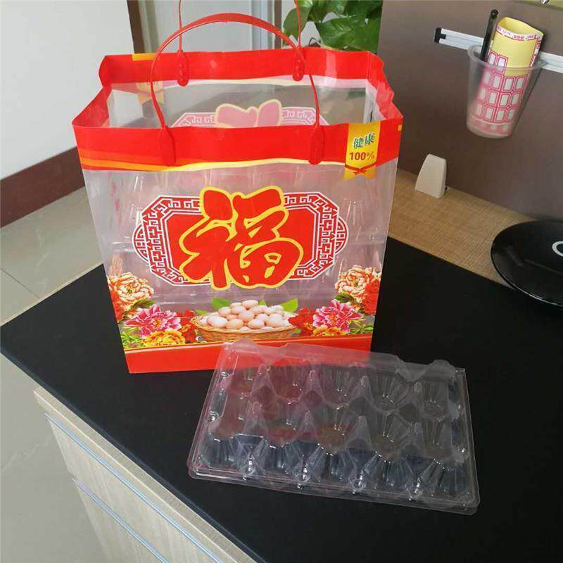 现货速发鸡礼品盒蛋托六十枚土柴笨鸡蛋包装袋草塑料透明鸡蛋手提