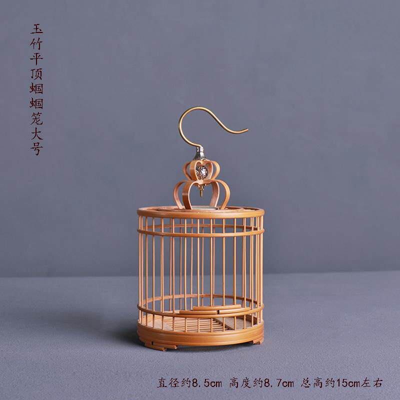 现货手工制作玉竹螽斯笼抛光竹制A鸟笼竹丝镶嵌蛐蛐小号虫笼竹皮