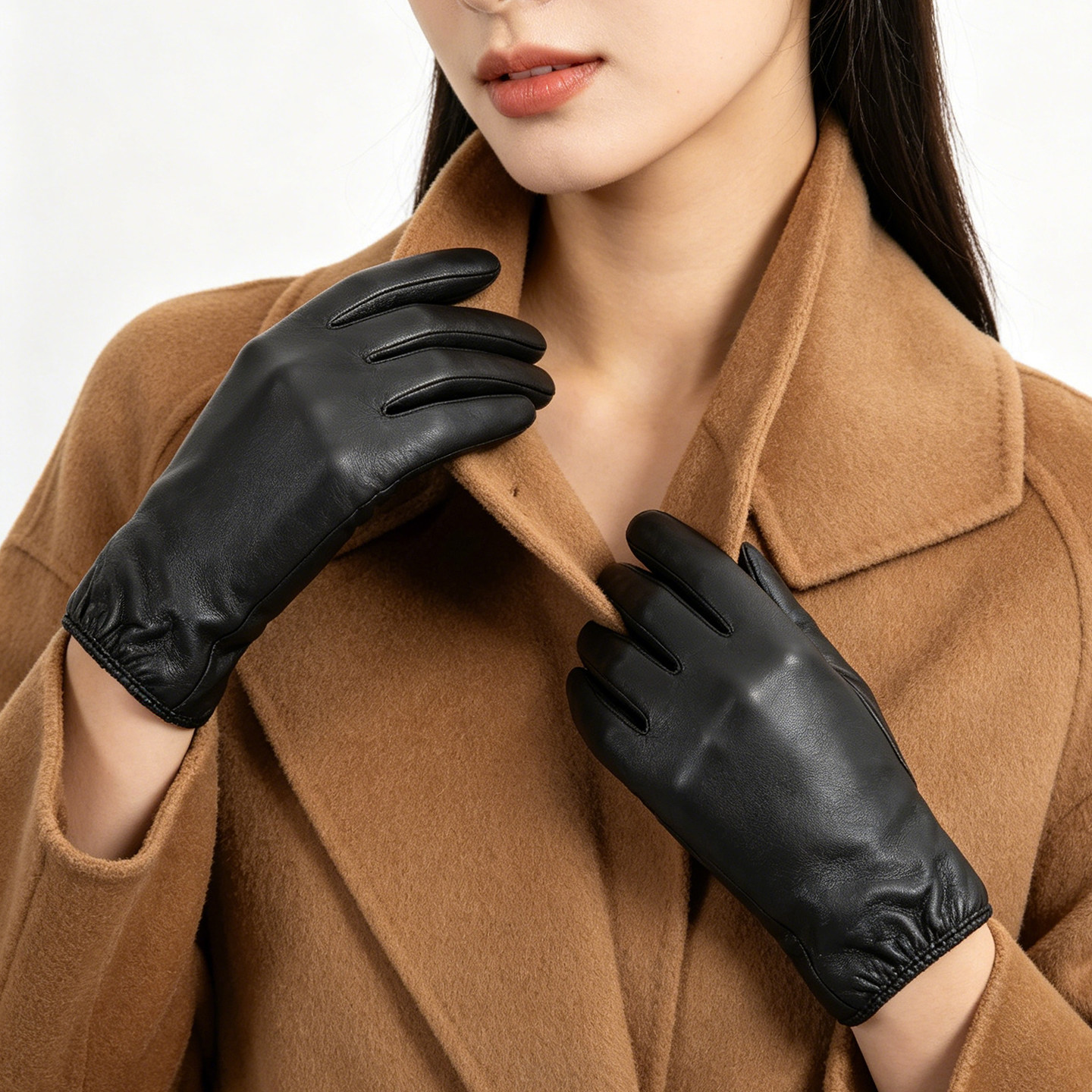 头层山羊皮手套羊毛内里女款通勤保暖防寒触屏薄款修手型驾驶礼盒