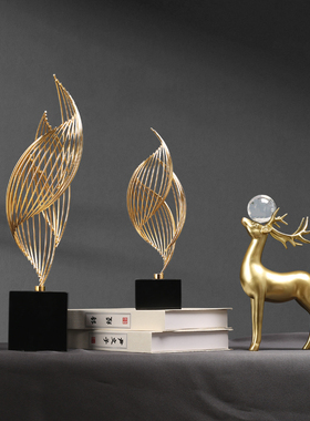 速发新中档轻奢摆件风生水起工式客厅电视柜玄关办公室桌面装饰高