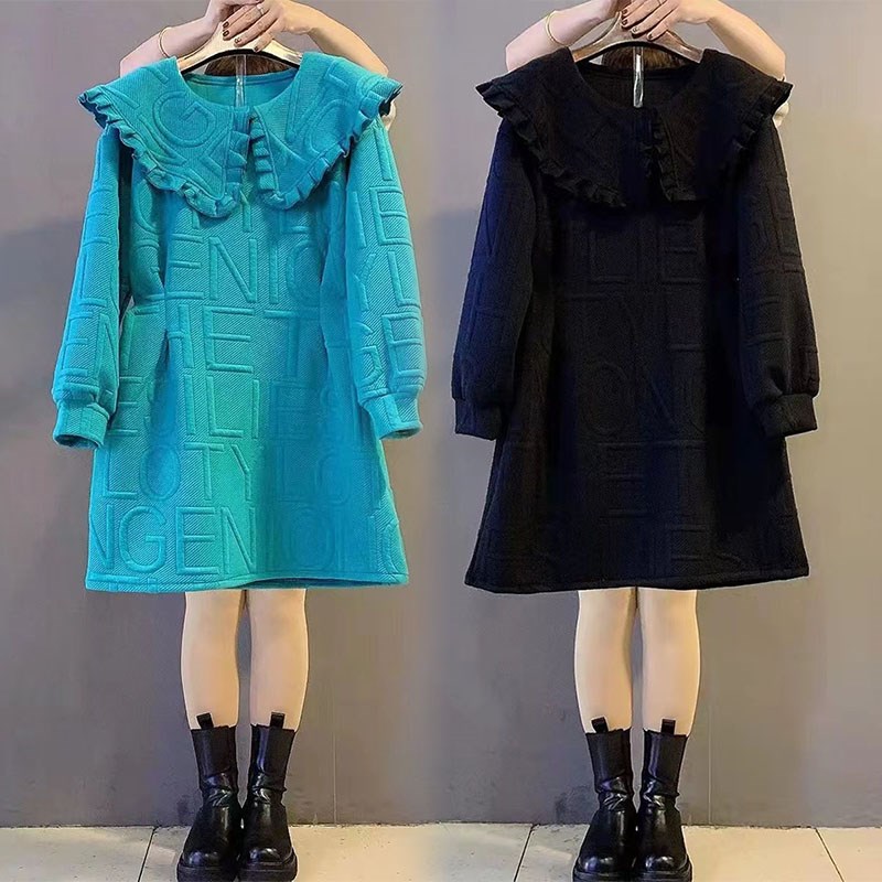 速发大码秋胖妹妹2024装冬新款藏肉洋气休闲时尚减龄连衣裙