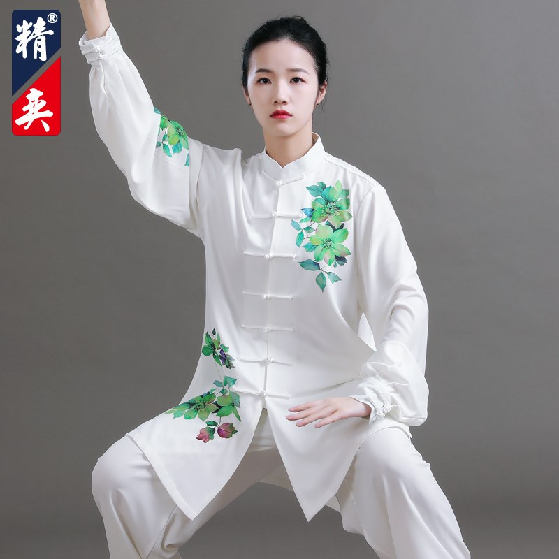 速发太极服202新款印花太极拳练功服男八段锦武术表演服春