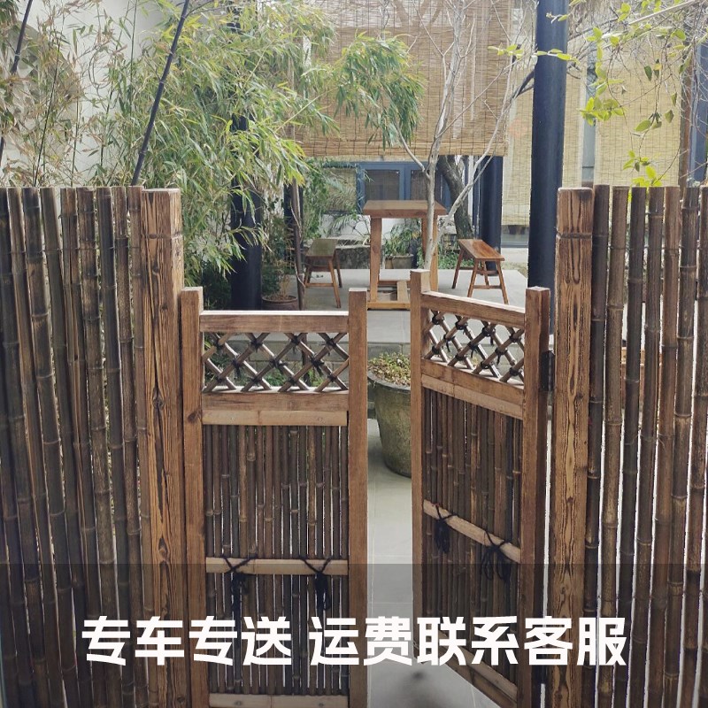 庭院栅栏门户外农村围栏门别墅z花园入户门定制竹门竹篱笆院子大