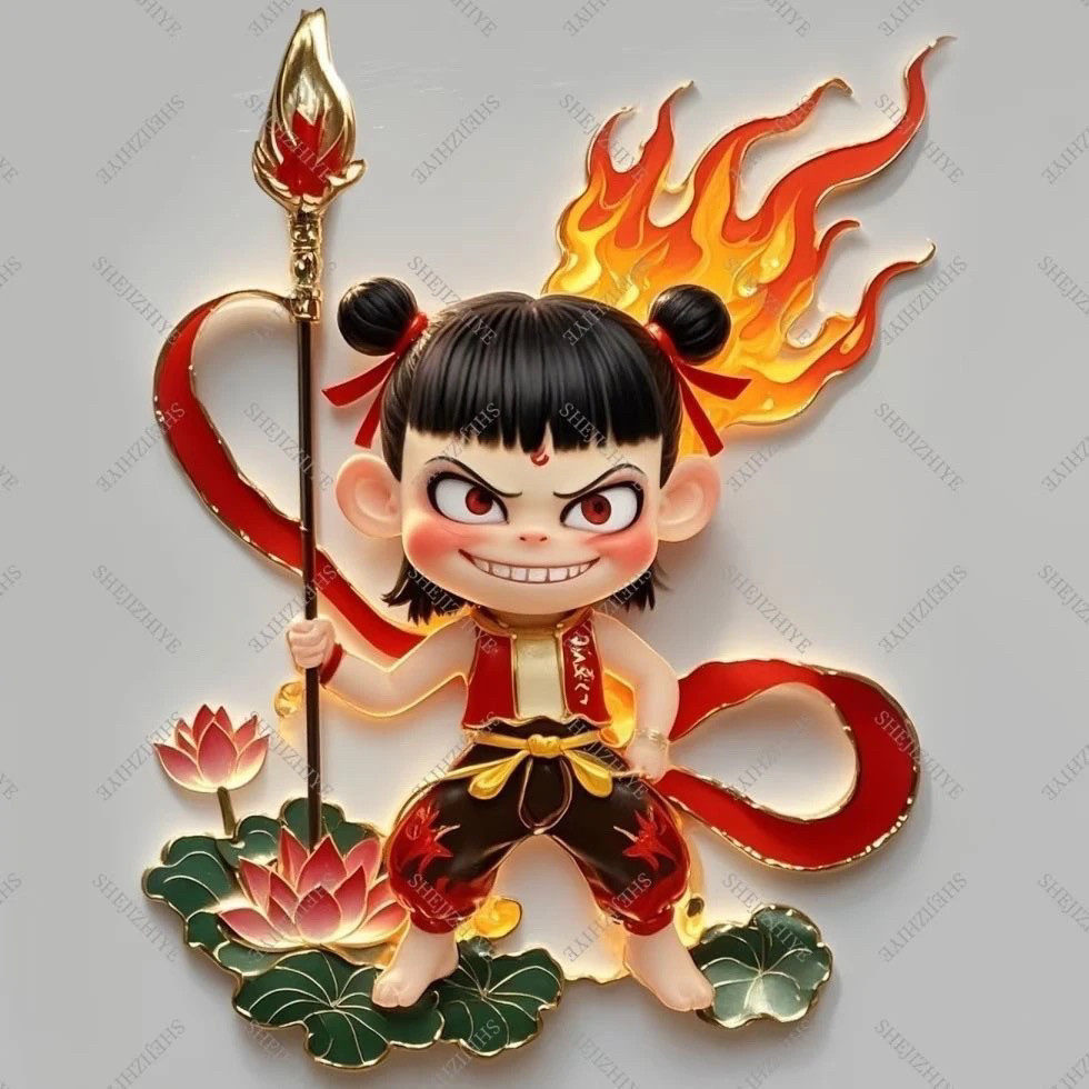 哪吒2魔童闹海周边哪吒敖丙敖光亚克力磁性冰箱贴动漫收藏纪念