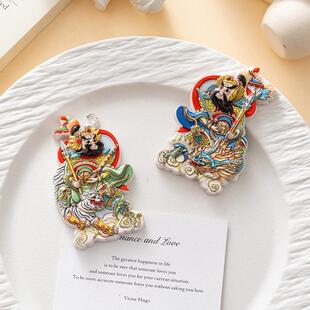 门神冰箱贴吉祥文创磁性工艺品财神出入平安冰箱贴卡通冰箱贴