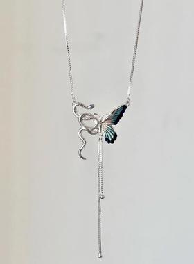 哇~超可爱的本命年蛇和蝴蝶项链