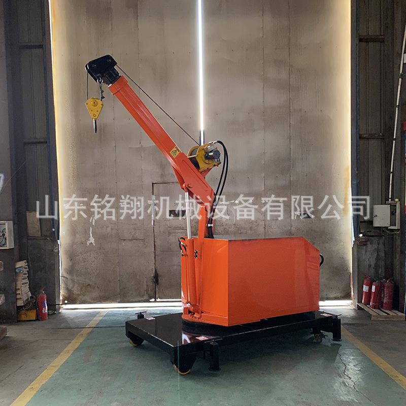 工厂车间仓库用1吨移动式电动行走小吊车电动旋转液压行走吊车