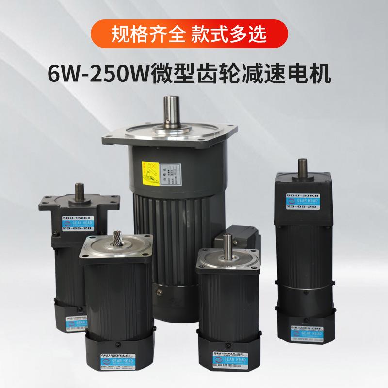 齿轮减速6W-250W单相220V可正反转齿轮调速定速电机厂家