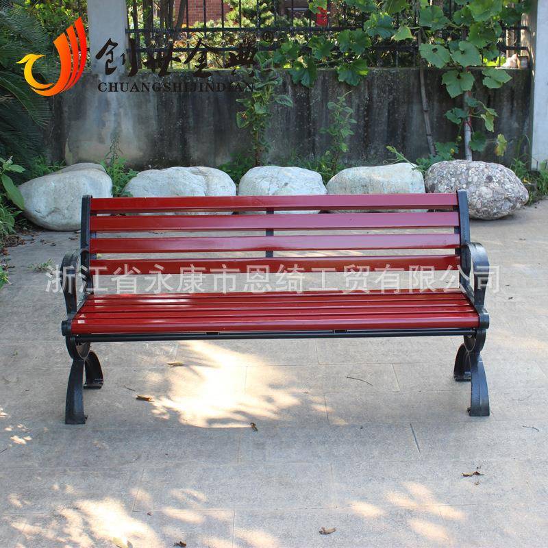 户外室外公园木塑钢木铁艺休闲椅铸铁脚防腐木椅铸铝脚塑木厂家