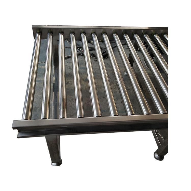 滚筒输送机快递物流分拣线手推无动力不锈钢滚筒输送线