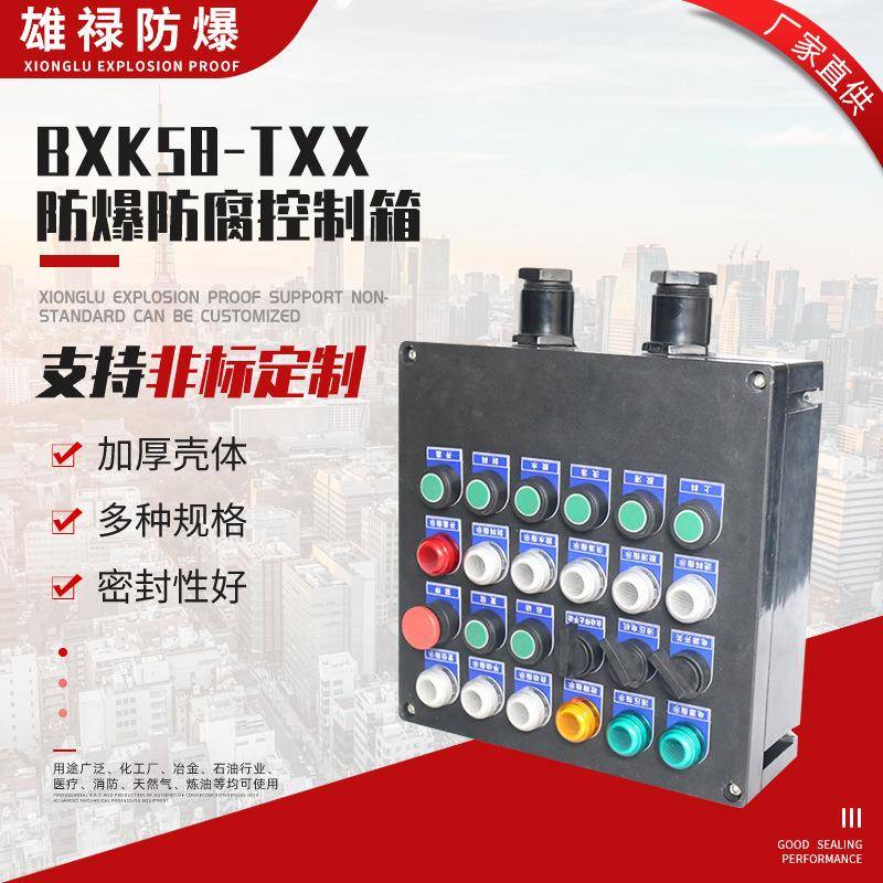BXK58-TXX防腐控制箱铝合金箱立式电机启停按钮箱
