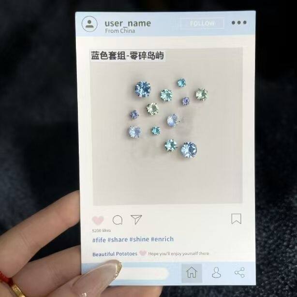 钛钢爆闪耳钉拍一发12只防过敏
