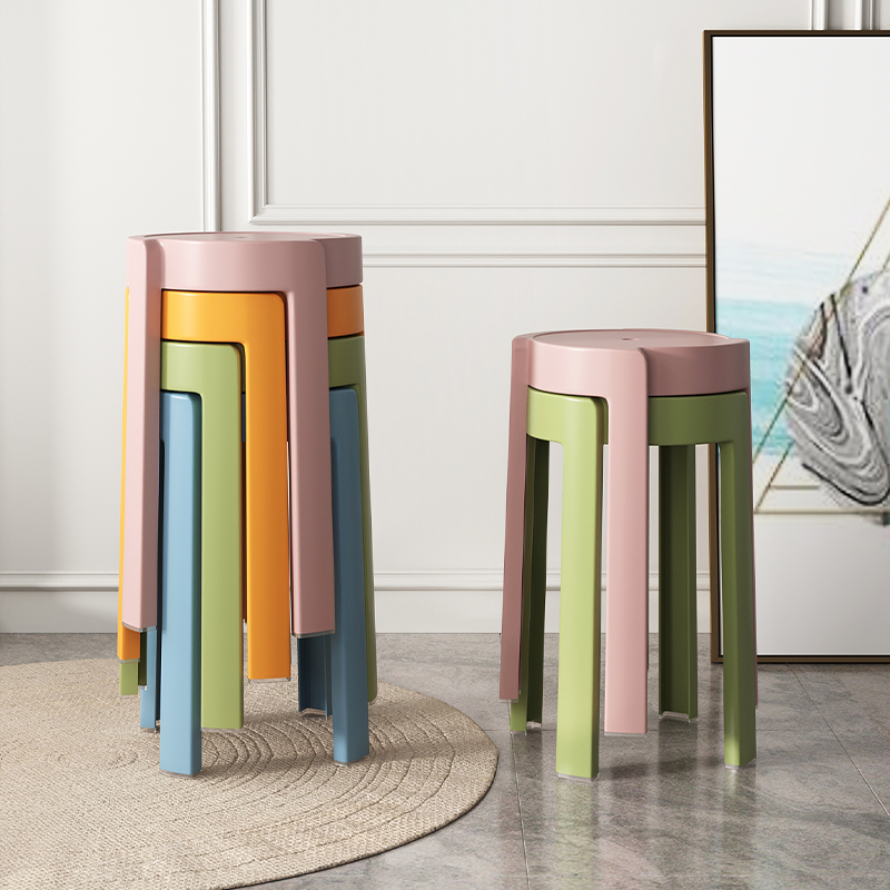 速发用叠放凳子家用餐椅简约餐厅餐桌椅塑备靠背椅子料可板凳