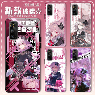 翁法罗斯英雄纪长夜月三月七玻璃手机壳适配苹果16华为mate70荣耀X60i真我gtOPPOreno14vivoy78s一加ACE5红米