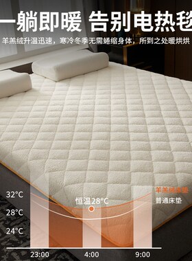 NOME冬d季加厚保暖床垫软垫羊羔绒家用卧室垫被床褥垫宿舍铺底褥