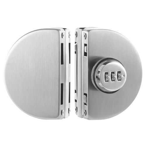 玻璃门密码c锁双门单门锁免开孔商铺推拉门锁双开门智能锁具无框