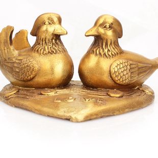 铜器鸳鸯戏水摆件一对助姻缘夫妻和睦百年好合结V婚婚庆卧室礼品