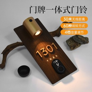 牌定制轻奢创意射灯 智能感应灯发光门牌号家用磁吸门铃无r线号码