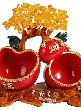 创意水晶发财树摆件乔p迁新居礼品玄关钥匙收纳摆件进门鞋柜装饰