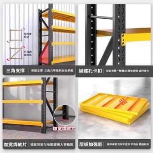 货架置物架多层商用架n子超市置物架落地收纳层架超强承重快递展