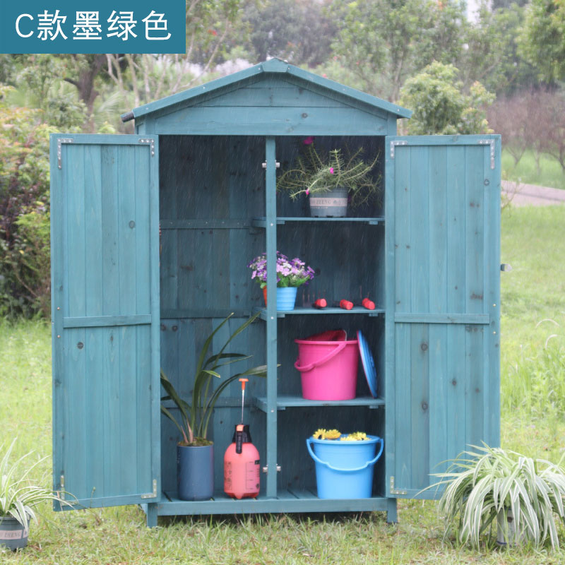 户外实木储物收纳l柜防雨防晒阳台庭院园艺工具房田园杂物置物箱