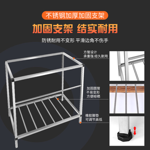加厚不锈钢洗g菜盆双槽厨房简易水槽带支架家用洗手洗碗槽水池架