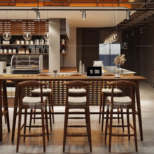 北欧实木吧台桌酒吧咖啡凳高脚桌椅桌子奶茶店P靠墙长条桌现代简
