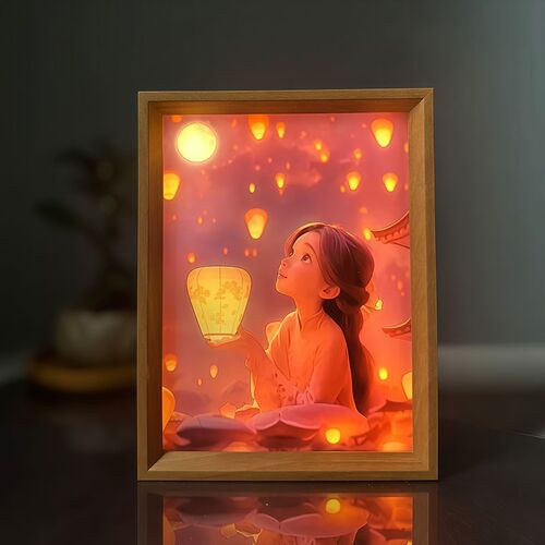 动态灯光画小夜灯小马灯创意发光摆件装饰N画来图定制七夕送礼物