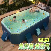 别墅院子泳池戏水j滑梯 水育早教泳池滑梯可放漂浮板岸上可跨泳池