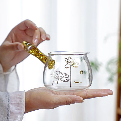 金箔公道杯玻璃茶虑套装高端分茶器V加厚耐热公杯