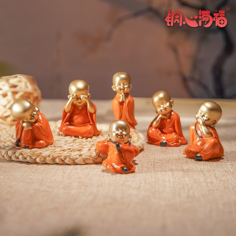 全铜摆件中式小和尚桌面茶宠小沙弥客厅电视柜家居装Y饰摆件工艺,家居饰品,装饰摆件,淘宝优惠券,粉丝福利购,淘宝优惠卷