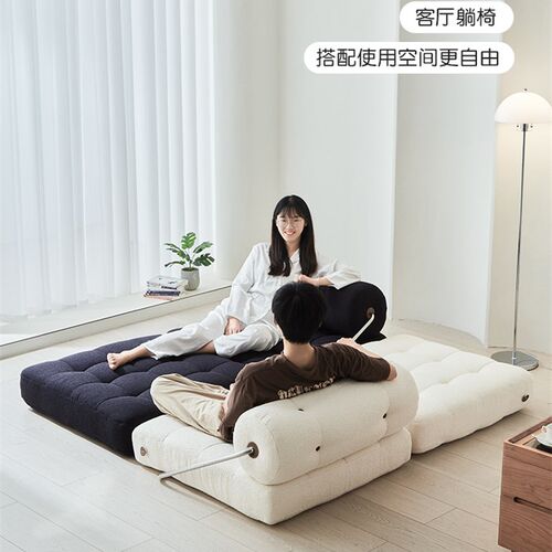 塔吉豆腐块沙f发床两用折叠单人位客厅休闲椅羊羔绒模块懒人沙发