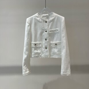 毛边纽扣装 新款 饰减龄小香风外套BR101134 2026春季 艾诺丝国内代购