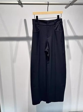 艾诺丝国内代购2025秋冬季通勤高腰弯刀裤阔腿休闲裤女装AR304111