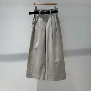 宽松腰带高腰直筒阔腿休闲裤 新款 女256627 2026春季 艾诺丝国内代购