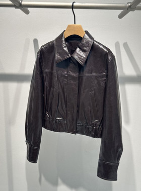 艾诺丝国内代购2026春季休闲显瘦时尚短款夹克皮衣外套女BR101122