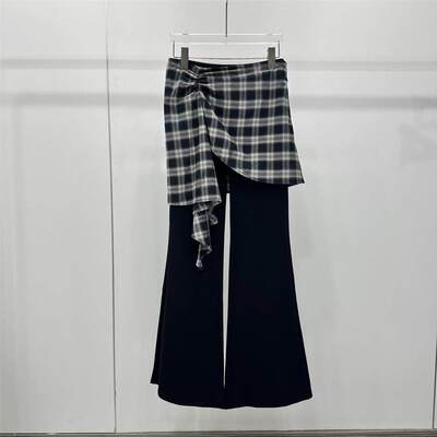 艾诺丝国内代购2026春季新款高腰修身微喇裤两件套休闲裤BR311117