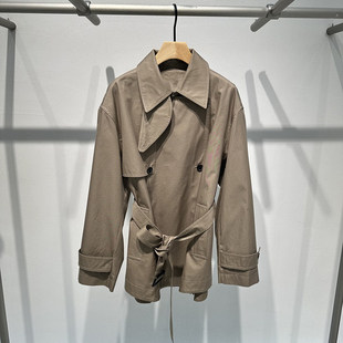 中长款 艾诺丝国内代购 时尚 新款 双排扣棕色风衣外套211126 2026春季
