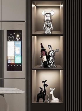 酒柜装饰品摆件轻奢高档暴力熊家居客厅电视柜玄关陶瓷2025展示柜