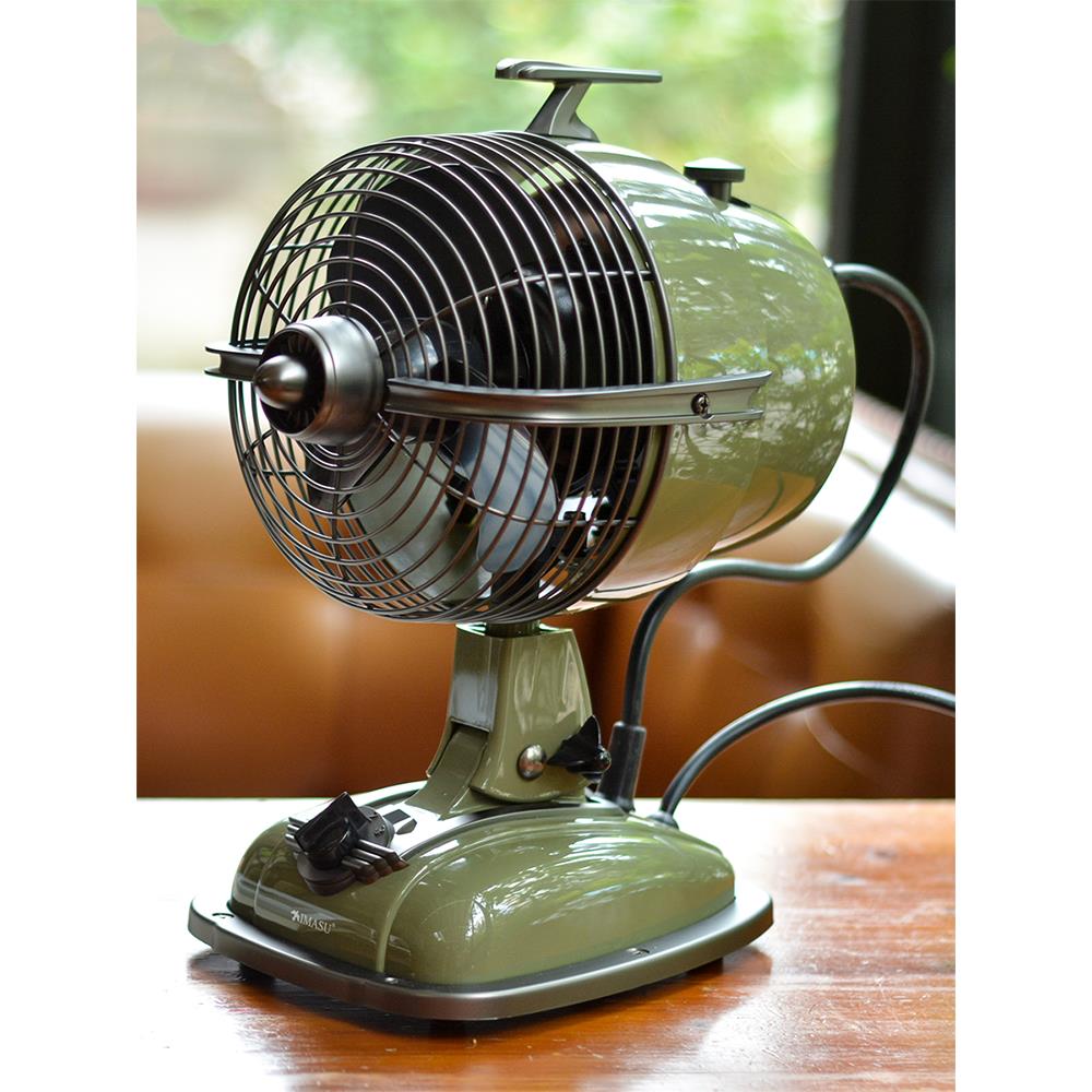 Imasu覆古电风扇家用静音台式空气循环风扇飞机头电风扇摇头怀旧