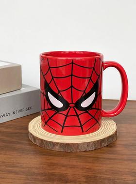 美国漫威复仇者联盟蜘蛛侠Spider-Man红色头像陶瓷马克杯水杯