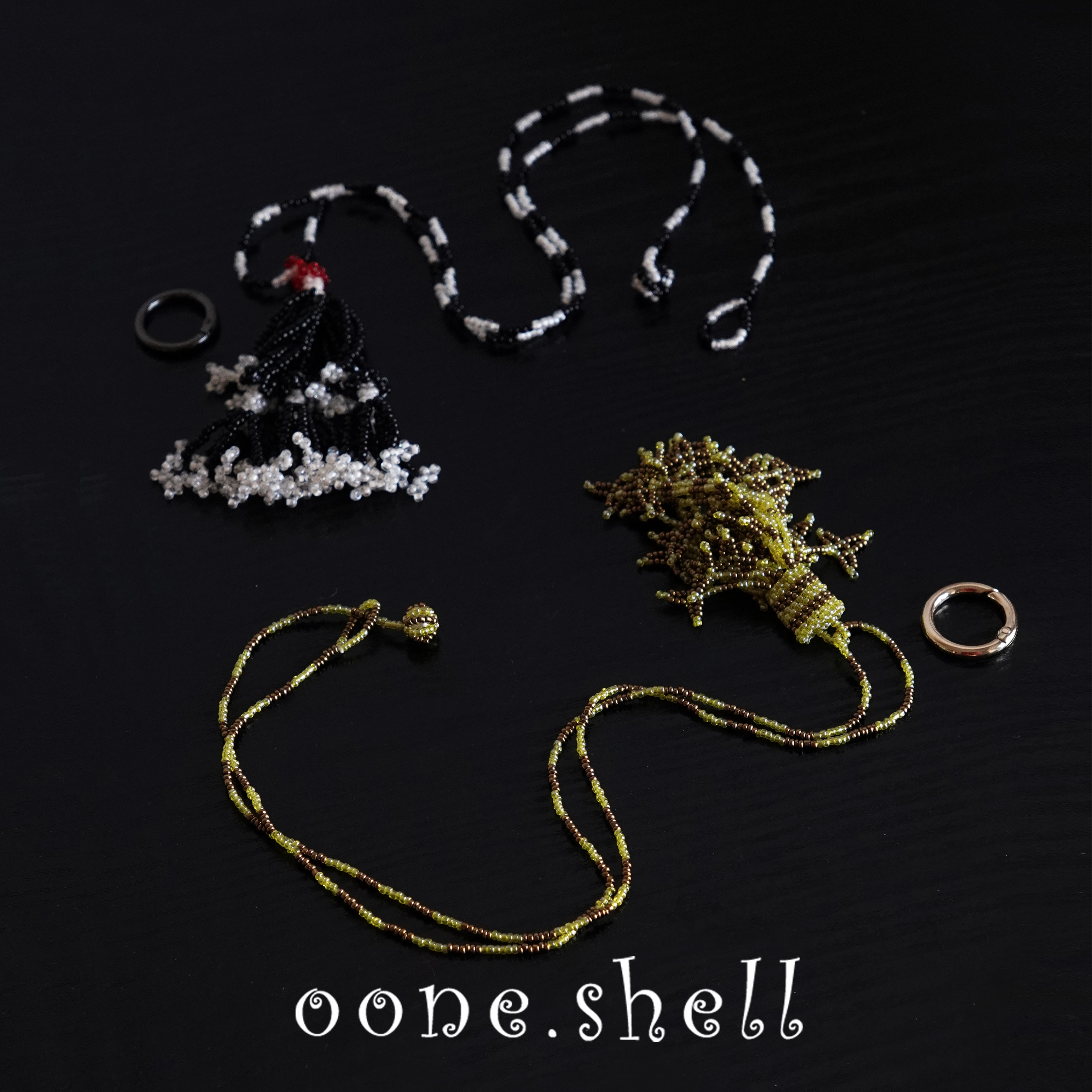 一颗贝壳 原创春夏设计手工串珠波西米亚风流苏项链装饰包挂流苏